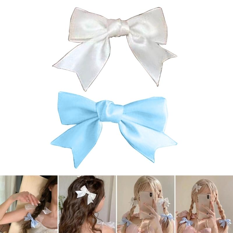 Satins Bow Hair Clip Hair Barrettes Hair Accessories for Women Kids Girls