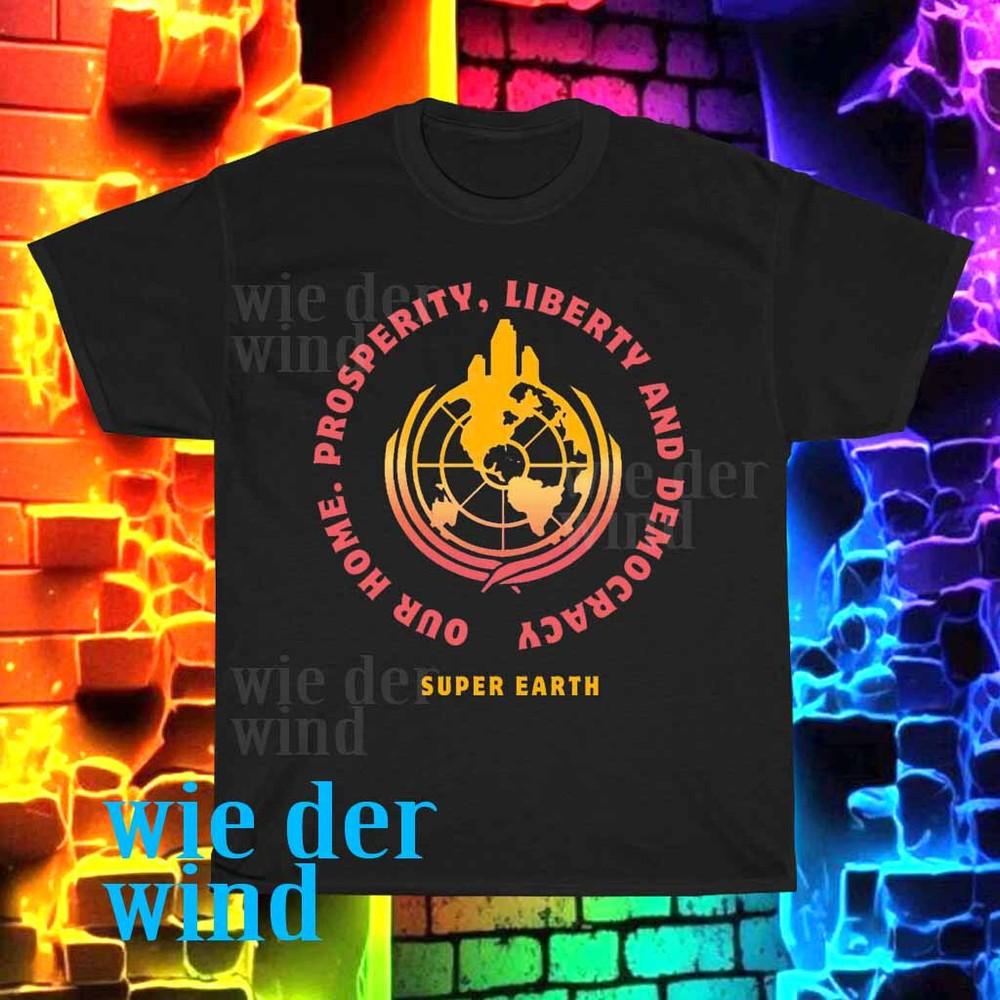 

New Super Earth Diving Into Hell For Logo Men#039;s Tshirt Funny Size S To 5XL Unisex T-Shirt S разноцветный