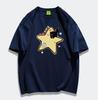 Large size fat sister pure cotton American front shoulder short-sleeved t-shirt women's summer niche design sense high street top season ins trendy