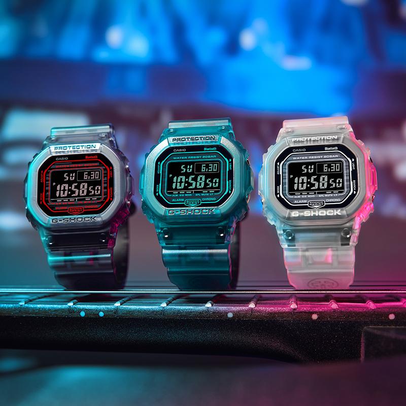 Casio G-Shock Square Smart Bluetooth Sports Watch Quartz Movement Resin Strap Unisex watches DW-B5600G-2PR
