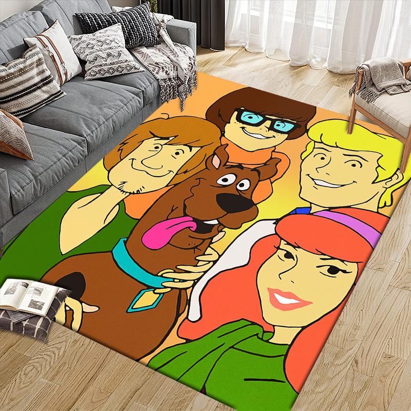 Tappeto Quadrato Classico con Elementi di Scooby-Doo, Tappetino Antiscivolo per Camera da Letto, Regalo Perfetto per i Fan.chl