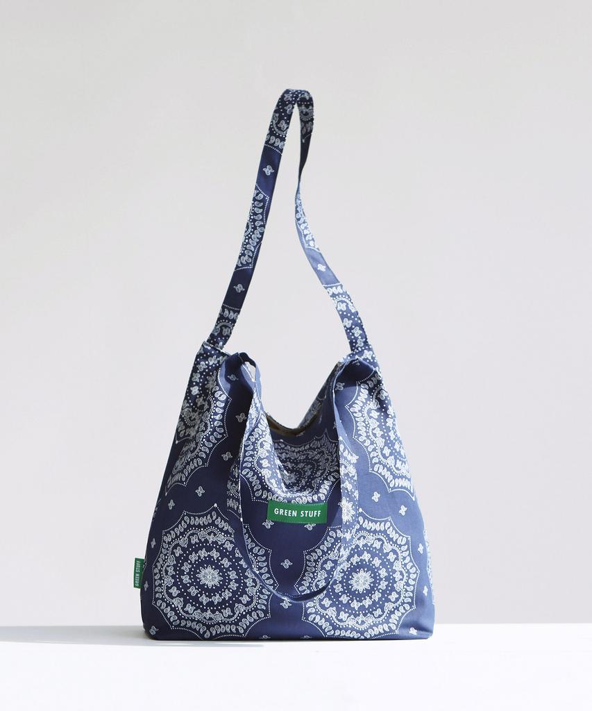 Green Stuff Effortlessly Boxy Shopper Bag 53 Paisley - Navy
