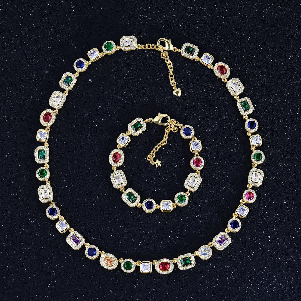 Hip Hop Men'S Cuban Chain Necklace Cool Domineering Color Peach Heart Rhinestone Neck Chain Collarbone Chain