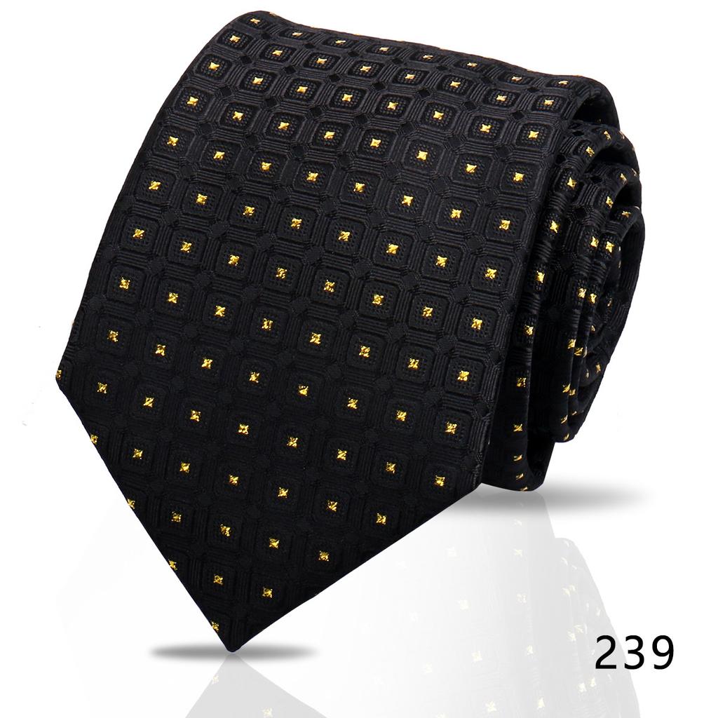 Men'S Premium Business Waterproof 8Cm Tie Polyester Trendy Sparkle 7.5Cm Pure Black Striped Hand Tie