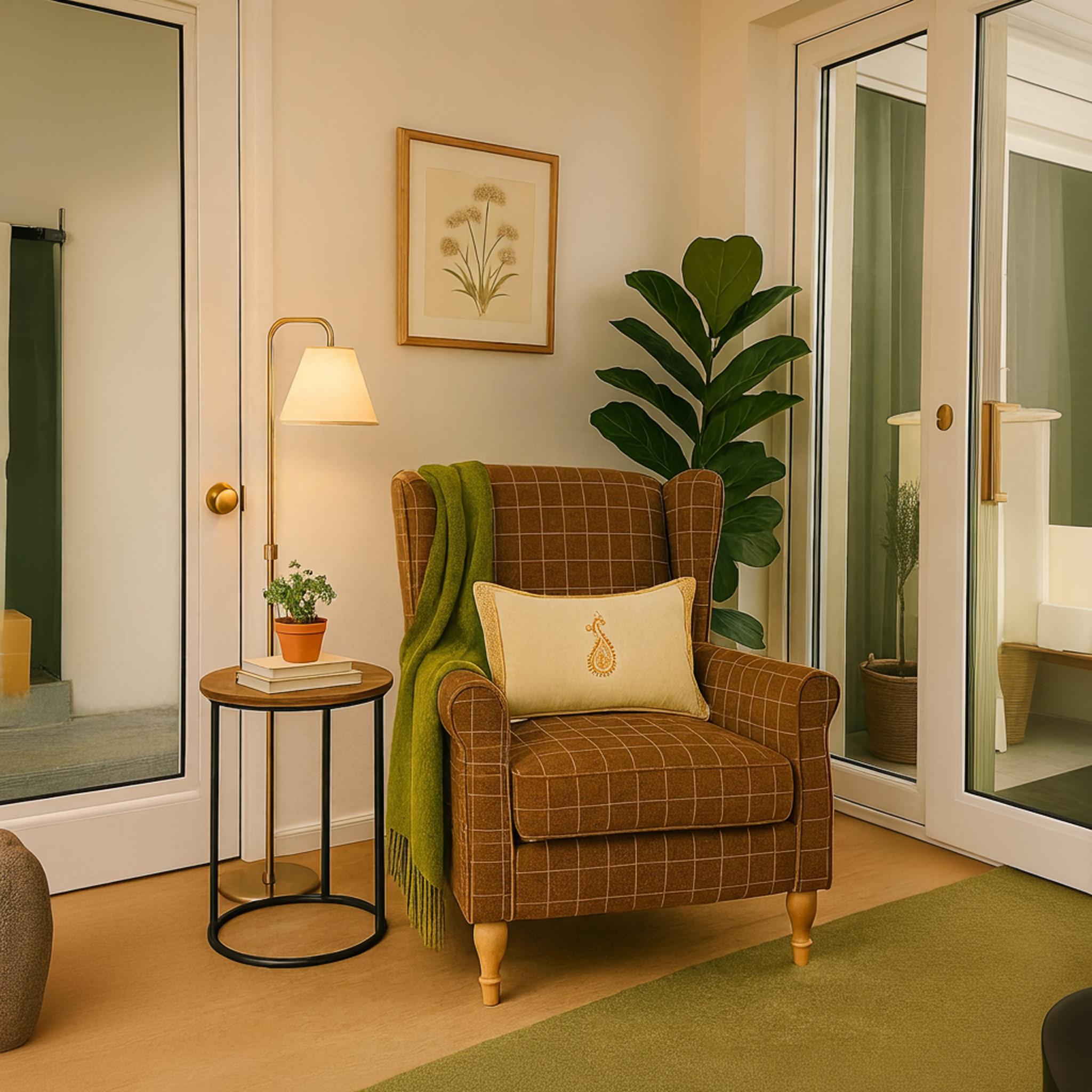 Beige Chikankari Cushion Cover бежевый