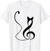 Music Note Inspired Cat Minimalist Music Lover Design T-Shirt Mens Womens Tees Top Unisex T-Shirt Mens Womens Tees Top