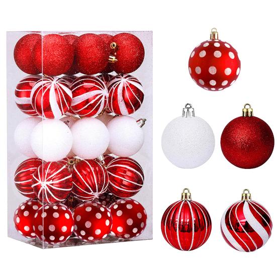 Pcs Christmas Balls Ornaments 2.4 Inch Small Shatterproof Plastic Balls