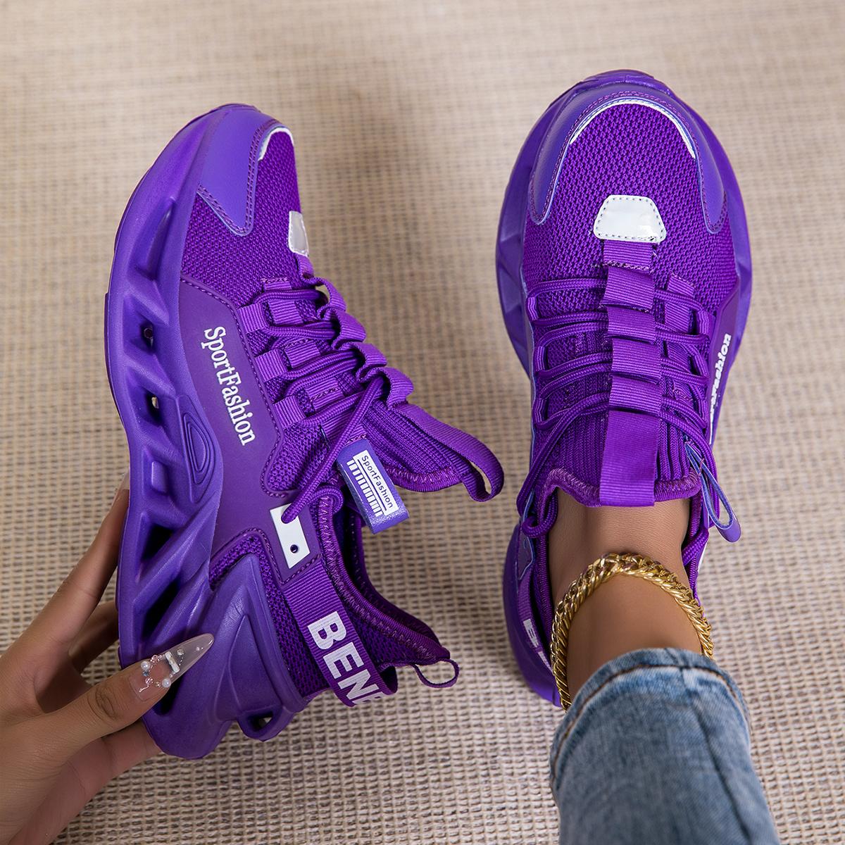 

New women s running shoes, mesh breathable running shoes, casual sports shoes, soft soled blade shock-absorbing shoes 38 фиолетовый