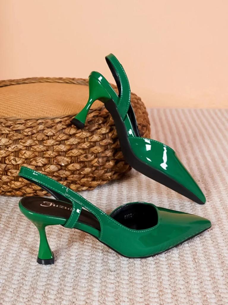 New Luxury High Heel Women's Shoes with Side Empty Pointed Shallow Mouth Thin Heel Sandals Fashion Versatile Casual Shoes