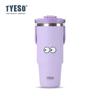 Tyeso 1200ML Cup Handle Vacuum Flasks Dual-Drink Coffee Mug Stainless Steel Thermoses Ice Cup Car Bottle Hot Cold Retention with Eye Sticker