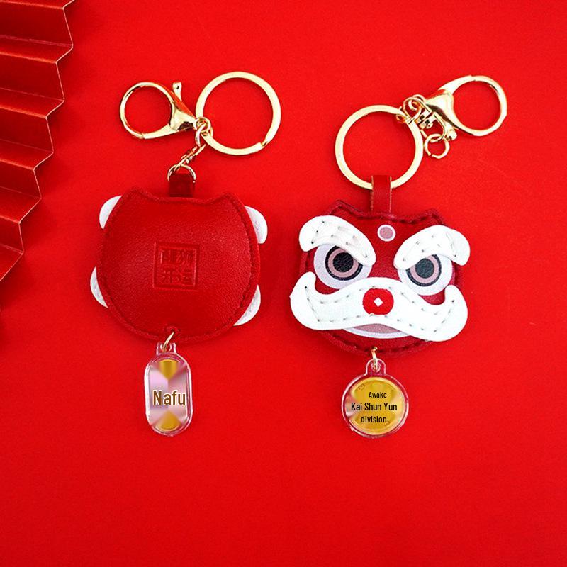 2025 Awakening Lion Keychain: Chinese Style Fortune & Luck Ornament for New Year Celebration & Corporate Gifts