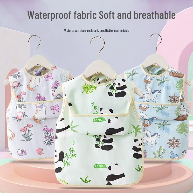 Waterproof Baby & Toddler Smock Bib for Eating & Kindergarten Activities