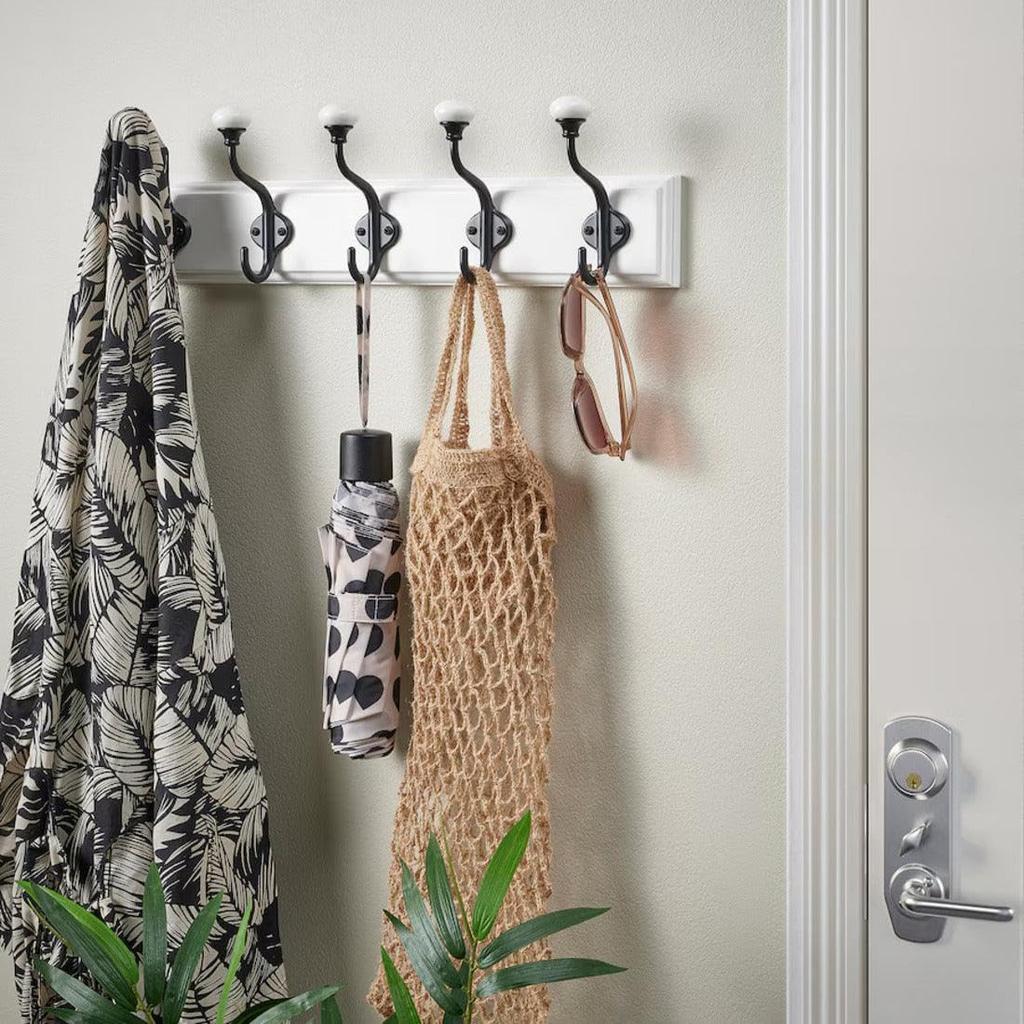 IKEA LANDKRABBA Rack with 5 Hooks, White (405.318.94)
