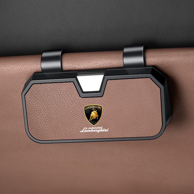 New Car Sun Visor Glasses Clip Pressing Switch Eyeglasses Holder Auto Headrest For Lamborghini Urus Huracan Aventador Premium