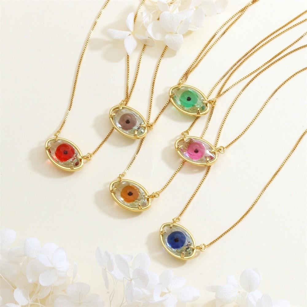 Adjustable Demon Eyes Necklace Exquisite Glass Sweater Chain Trendy Eyes Clavicle Chain Hipster