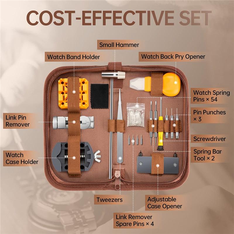 A96I-Watch Repair Kit, Watch Repair Tools Professional Spring Bar Tool Set, Watch Band Link Pin Tool Set