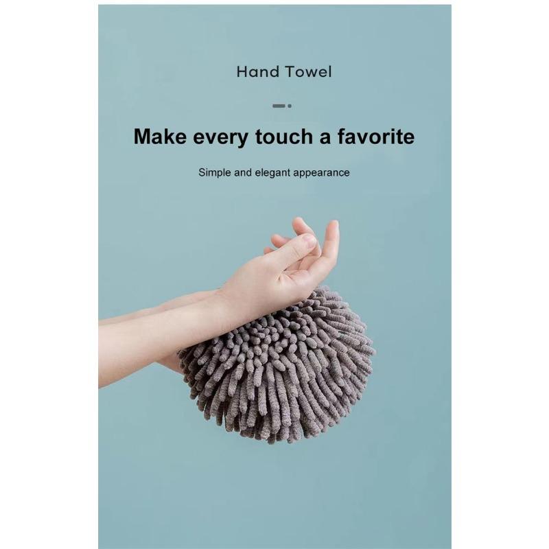 Hanging Chenille Hand Wipes Kitchen Bathroom Hand Towel Ball with Hanging Loops Quick Dry Soft Absorbent Microfiber Towels
