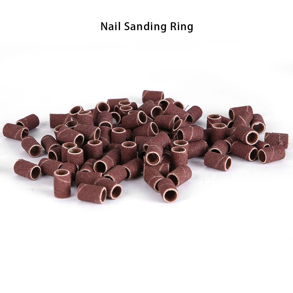 100pcs Nail Sanding Ring Grinding Head Sanding Band Ring Drill Bits Manicure Tool100pcs#60Coarse