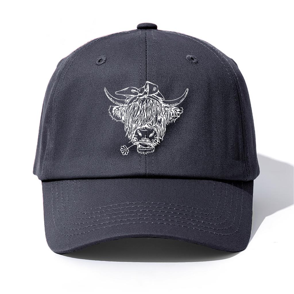 1pc COW Print Baseball Cap for Adults,Minimalist Retro Style Casual Soft Adjustable Dad Hat,Perfect As Gift