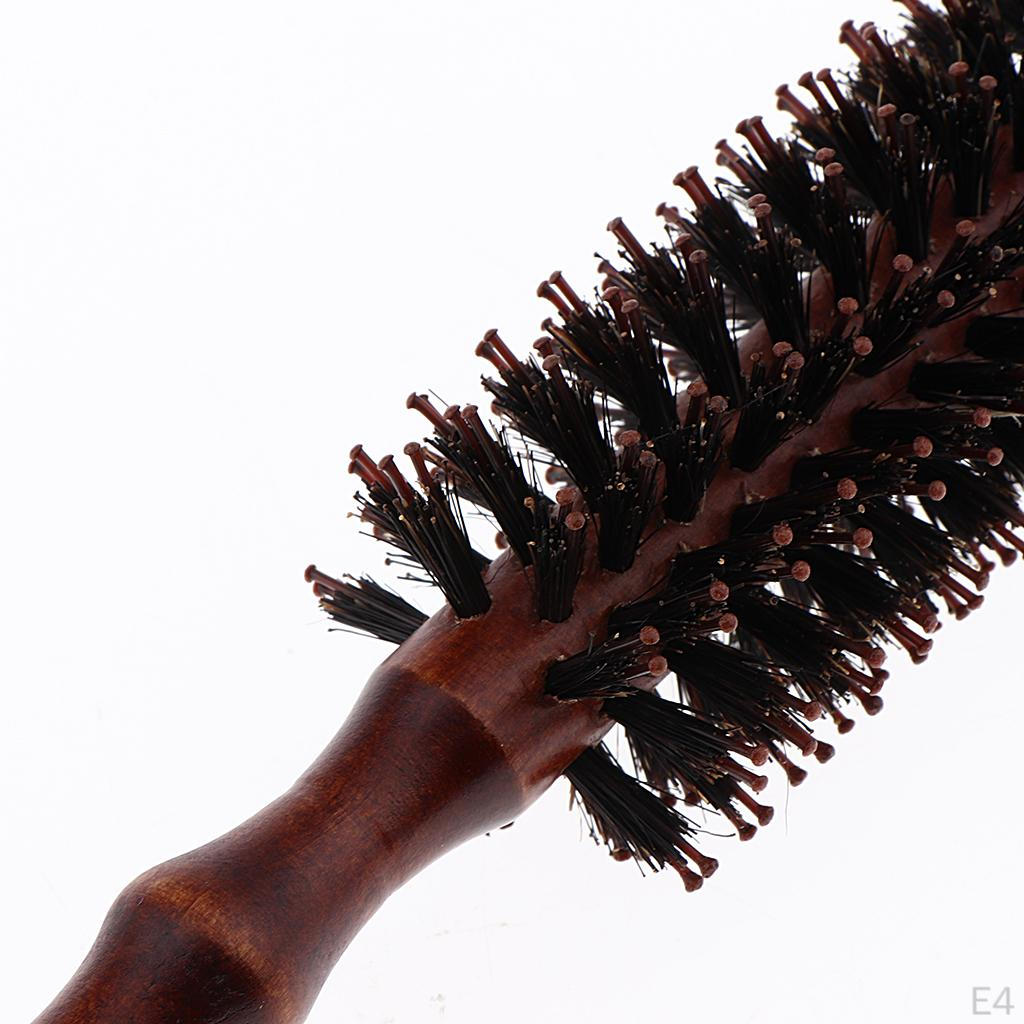 Dryer & Curling Roll Styling Hairbrush with Wood Handle Used While Blow Drying, /Snag/Frizz ,