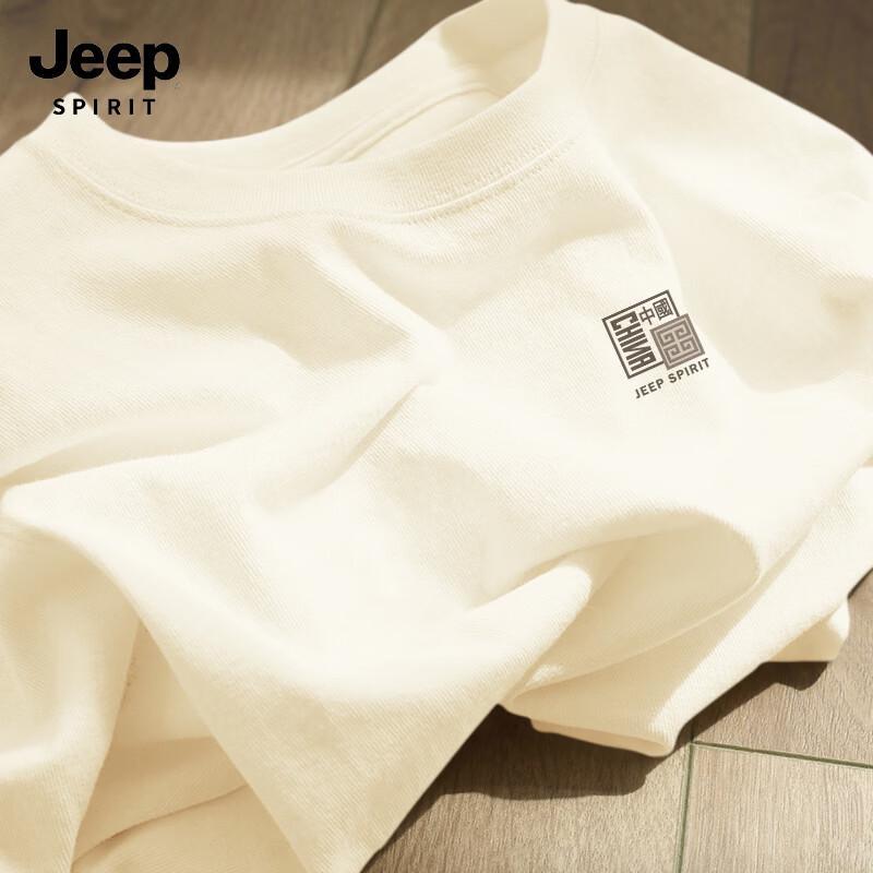 

Мужская футболка JEEP SPIRIT из чистого хлопка с принтом «Китайский ключ» и узором «Фретка» L
