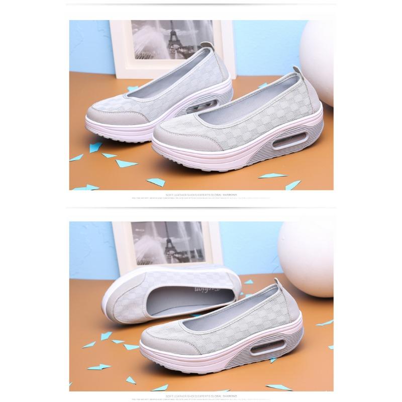 Buty damskie z siateczki Air Cushion Platform Sole Podwyższone buty sportowe