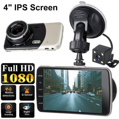4 Inch IPS Screen Dual Lens Car DVR Dash Camera 1080P Front Camera Wide Angle Auto Recording Driving Recorder With Parking Monitoring Dashcam