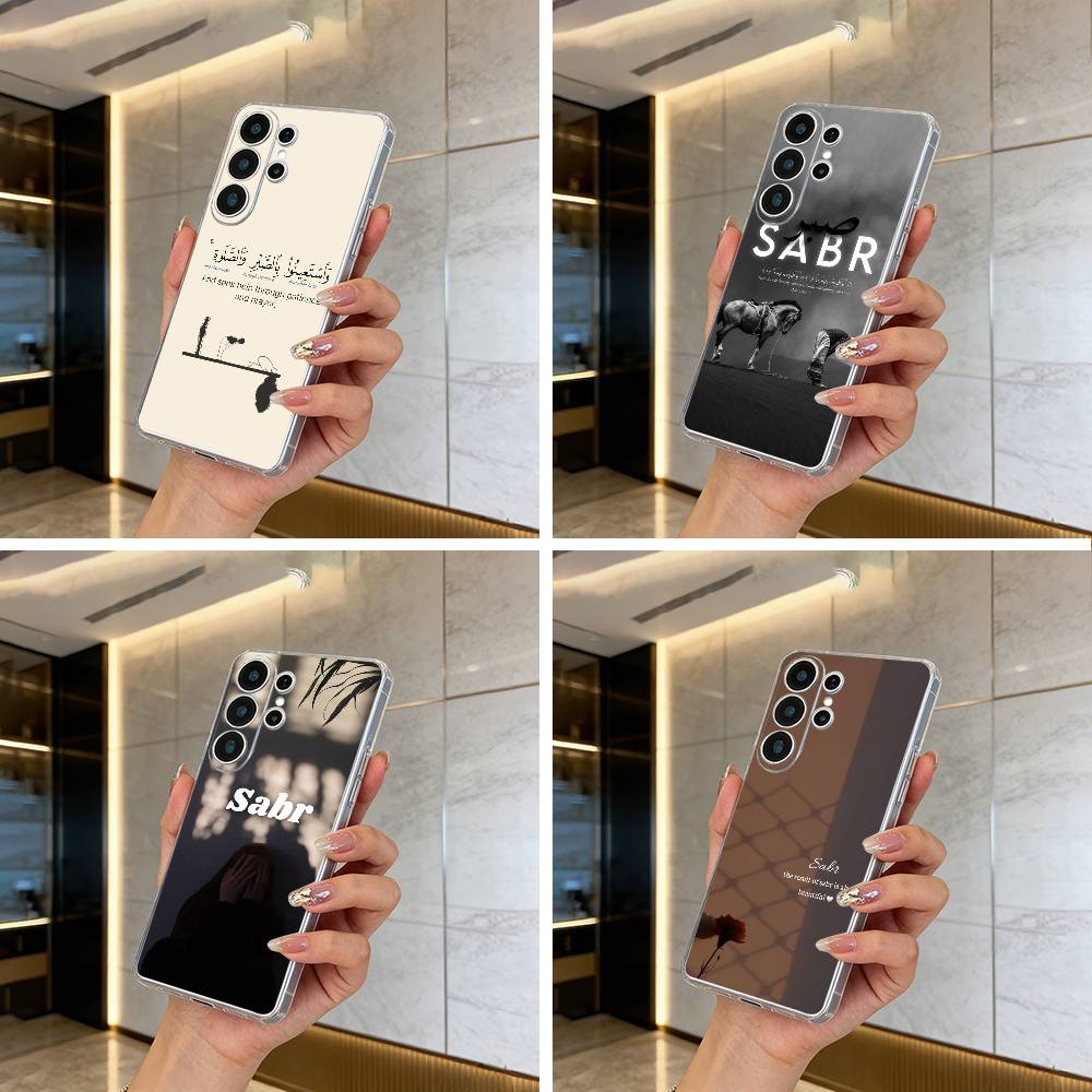 Quran -Sabr Islam -Patience Phone Case For Samsung S25,S24,S21,S22,S23,S30,Ultra,S20,Plus,Fe,Lite Transparent Cover