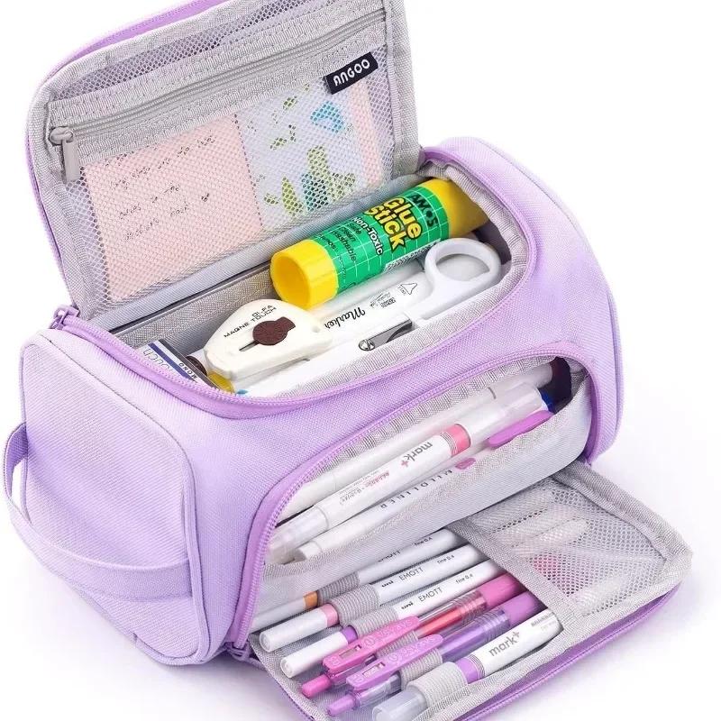 Super Grote Leuke Etui Potlooddoos Opbergtas Grote Capaciteit voor Jongen Meisje Cadeau Etui School Schrijfwaren paars