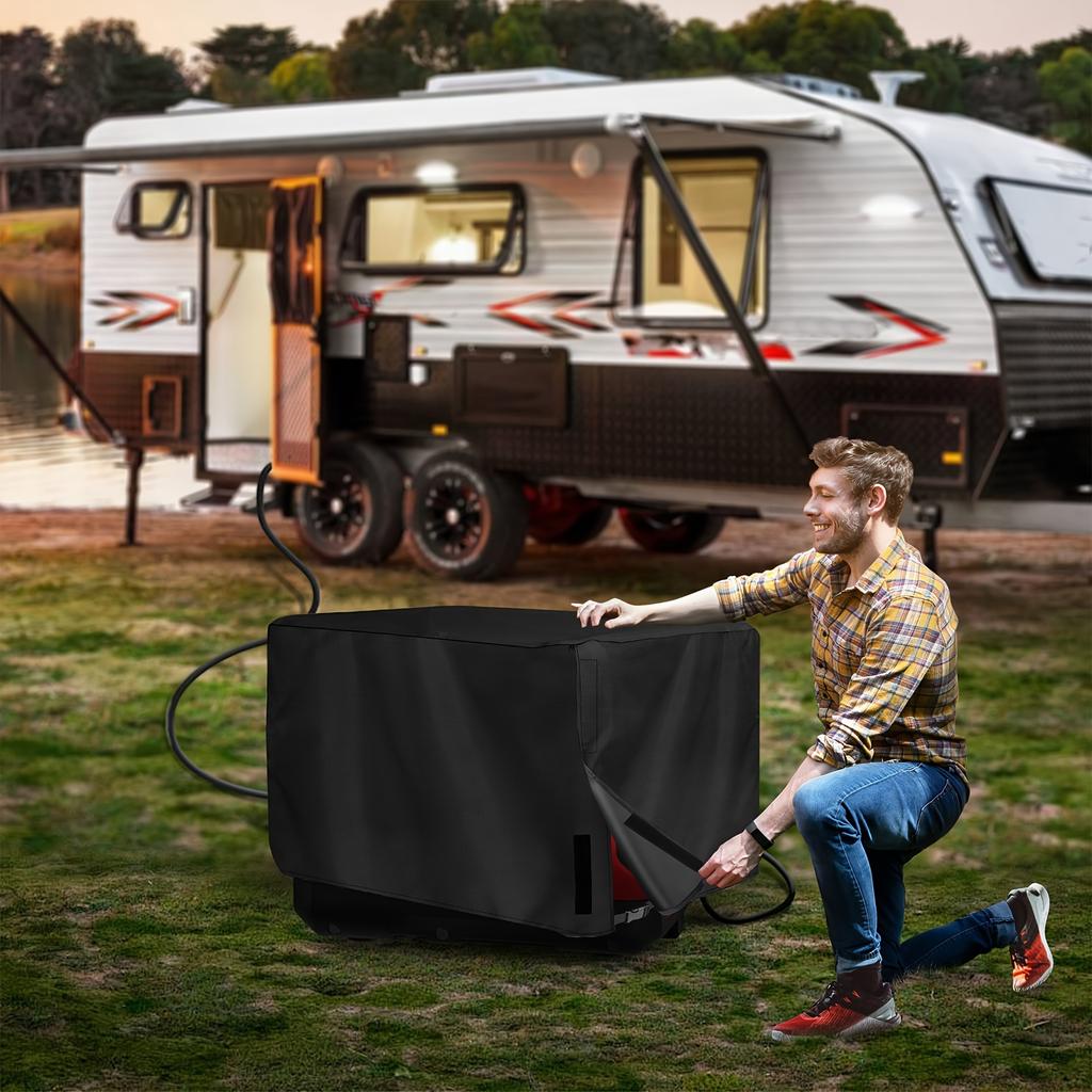 Outdoor Portable Generator Heavy Duty Waterproof Cover, Universal Design Fits Multiple Models, with Storage Bag