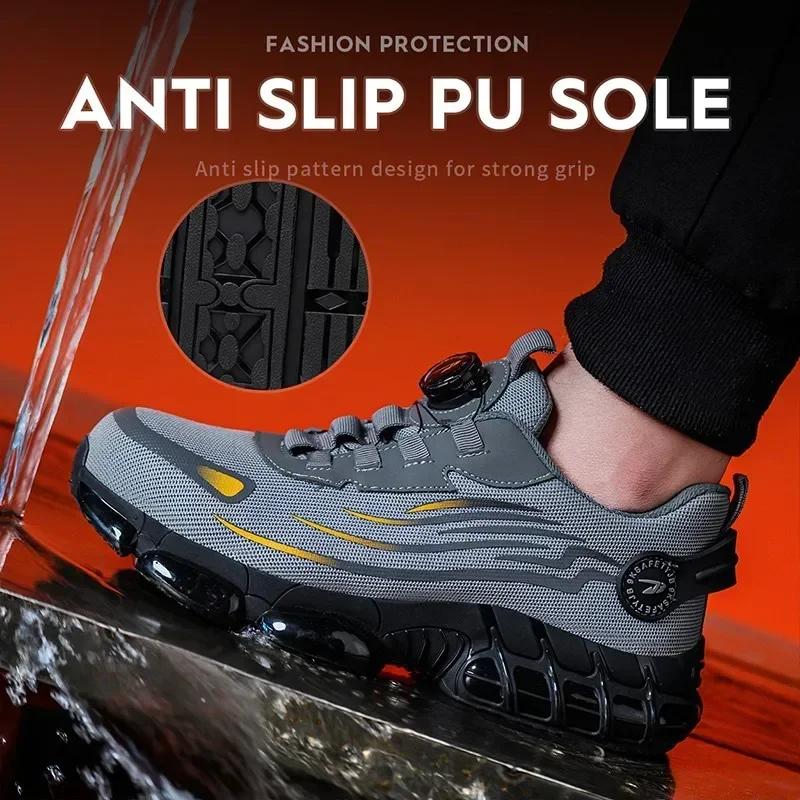 New Work Safety Shoes 36-48 Size For Women MenMens Steel Toe Athletic Shoes WaterproofLightweight Breathable Antiskid Boots Men Work