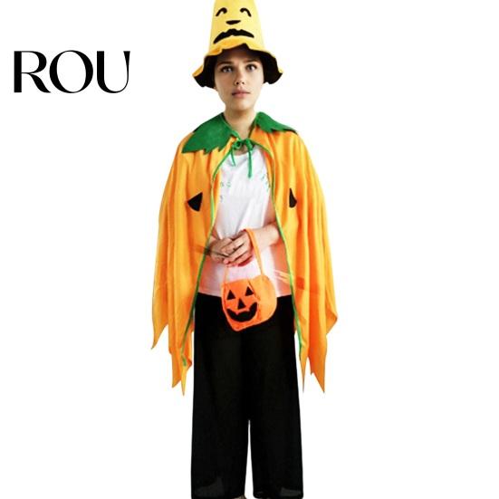 Lightweight Halloween Cosplay Cape Pumpkin Poncho Costume for Kids Adults, Unisex Soft Adjustable Neckline Cloak Cape, Party Outfits Masquerade,