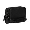 Charter 19 Solid Color Detachable Shoulder Strap Zipper Closure Leather Crossbody Bag Small Men Crossbody Bag Black CE482-BLK