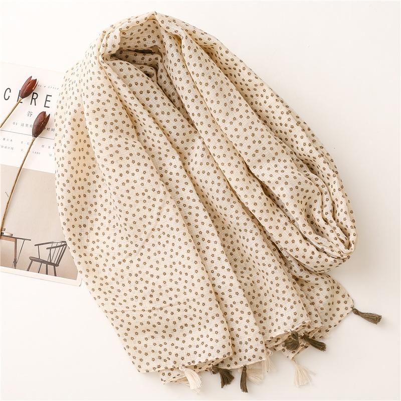 Women Autumn Tassel Shawl Luxury Brand Lovely Garden Floral Viscose Scarf High Quality Pashminas Wrap Muslim Snood 180*90Cm