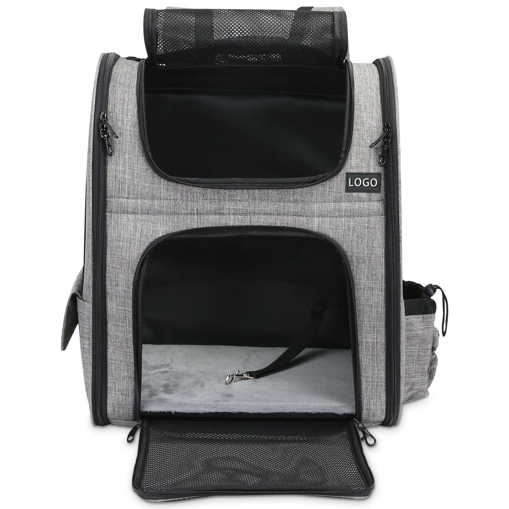 Foldable Expandable Pet Backpack with Adjustable Height and Customizable Logo – Breathable Double-Shoulder Design for Outdoor Use