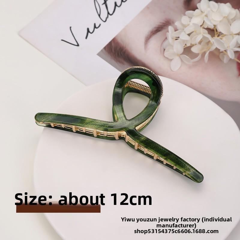 High-end Acetate Hair Clip for Children Large Metal Shark Clip Hair Accessory for SummerBack of The Head