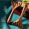Sandalwood Dragon & Phoenix Six-Claw Massage Comb with Deer Antler Scalp Scratcher for Neck.