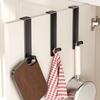 No Drill Heavy Duty Over-the-Cabinet Door Hook Wooden Glass Cabinet Bathroom Dorm Towel Headphone Kitchen Storage Organizer