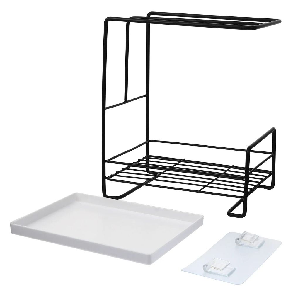 Easy Clean Tabletop Storage Rack Punch Free Drainer Shelf Durable Bathroom Shelf