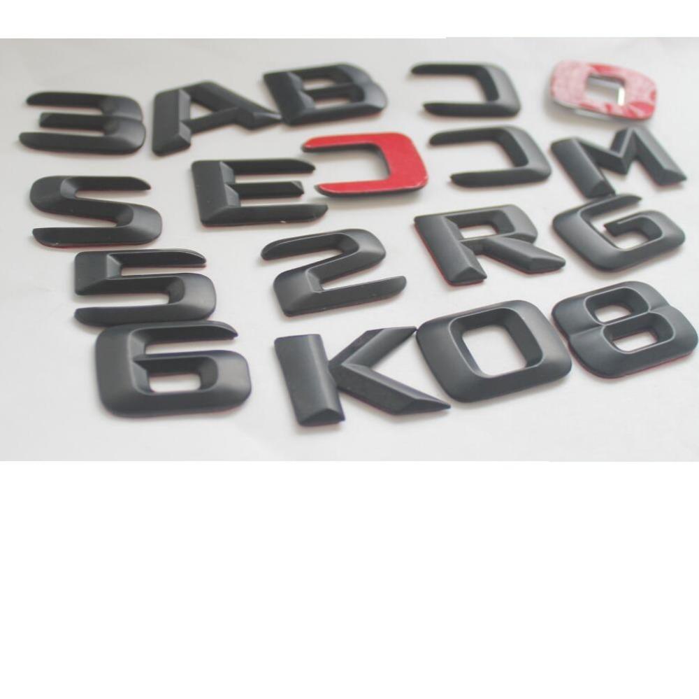 Matt Black Trunk Rear 3D Letters Number Emblems Badges for Mercedes Benz AMG A B C E G S CL SL R CLK ML GLE GLK Class MU8