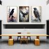 Black Crow Canvas Poster Watercolor Raven Animal Bird Wall Art Picture for Living Room Bedroom Bar Club Modern Home Decor Gift