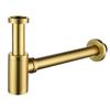 Gold P Trap Brass Round P Type Trap 1 1 4 Inch Bathroom Sink Adjustable Drainage Kit