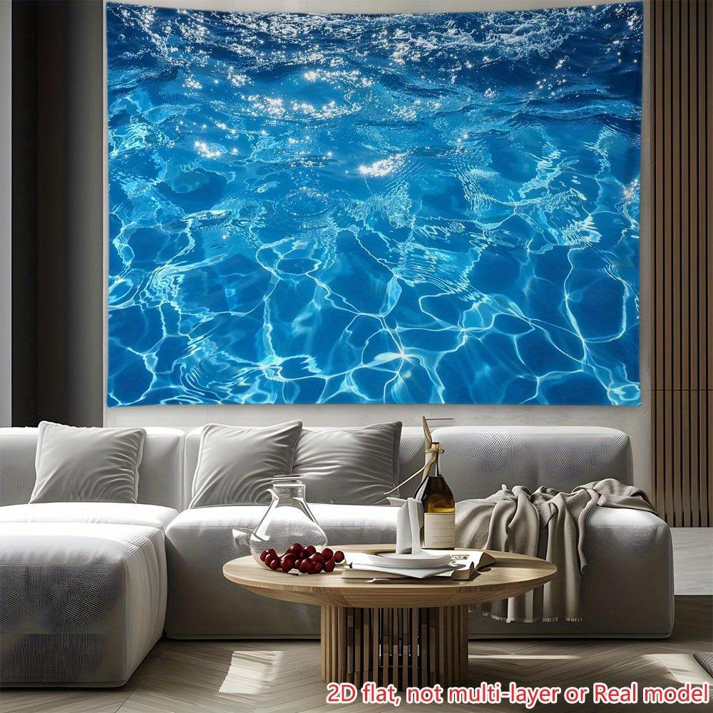 2D-Ebene, 2D-Ebene Druck Partybanner, 1 Blatt. Blaue Wasserwellen-Hintergrundwand-Dekorationsmalerei