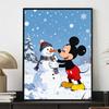 Disney Diamond Painting Kit DIY Round Home Wall Decor Adult Handmade Gift Mickey Snowman Winter Scene Art