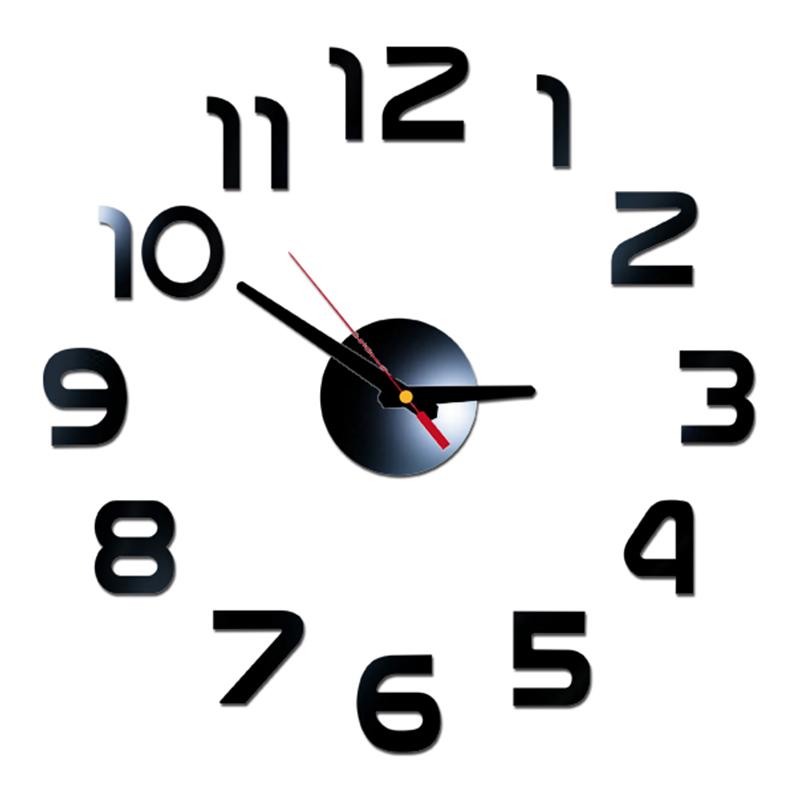 Wanduhr Rahmenlos Digitale Wanduhren DIY Acryl Wandaufkleber Quarz Leise Uhr für Zuhause Büro Wanddeko Horloge Murale