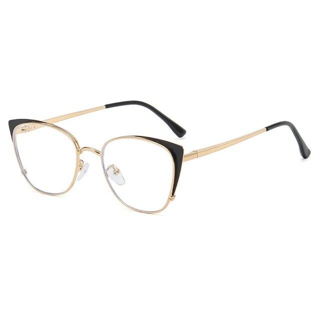 New Cat Eye Anti-blue Light Glasses Women Men Metal Spring Leg Eyeglass Frame Optical Computer Glasses Wholesale
