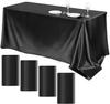 4 Packs Satin Tablecloth Overlay Table Cover Rectangle Bright Smooth Fabric Table Decoration for Wedding Banquet Party Events
