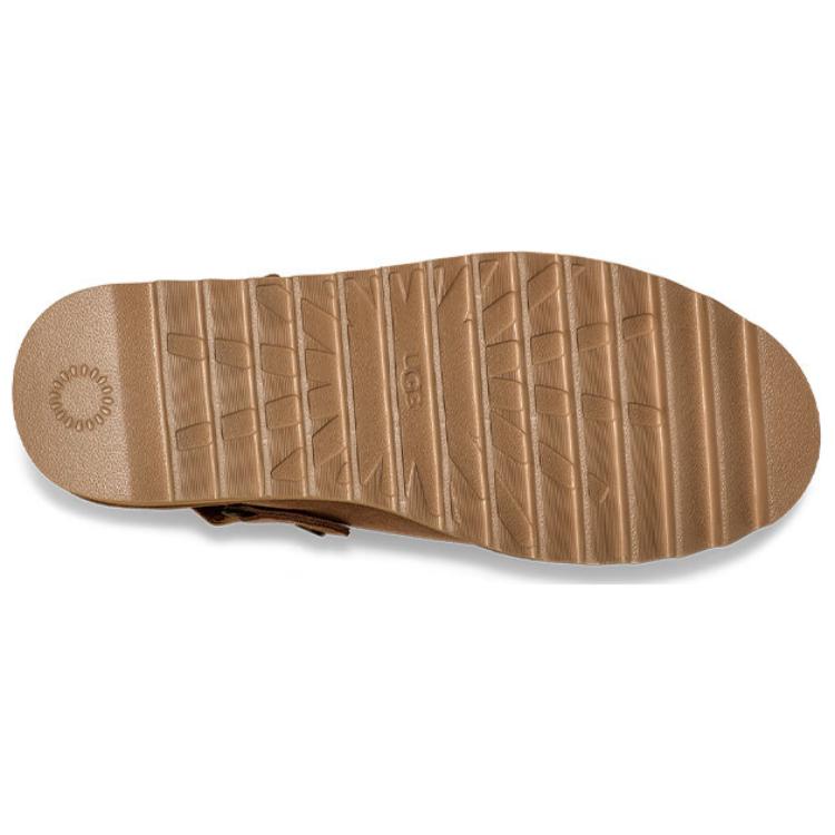 UGG Comfortable Two-Way Anti-Wear Open-Toe Slippers Women slippers Chestnut 1166734-CHE