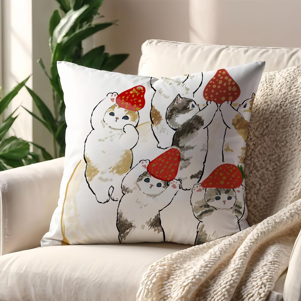 Cute MMofusand Cat Shark cushion cover For Pillow Printing Sofa Decoration Home Car Room Coffee Shop Office Nordic Simplicity