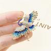 Chinese Ancient Style Crane Brooches For Women Clothing Coat Jewelry Accessories Gift